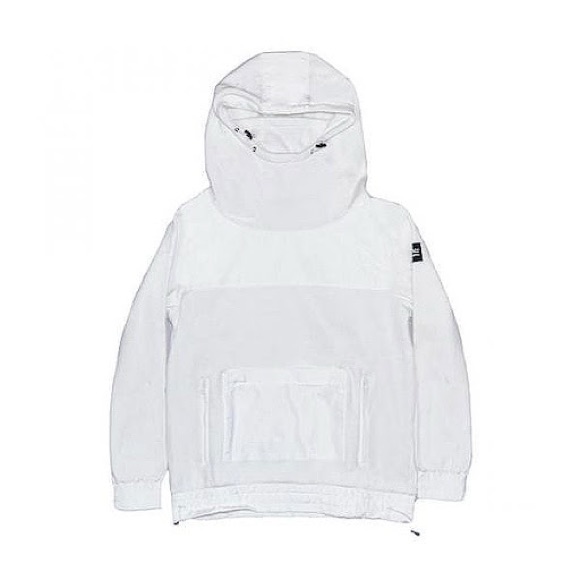 Travs8 Face Mask Hoodie White Japanese Streetwear For